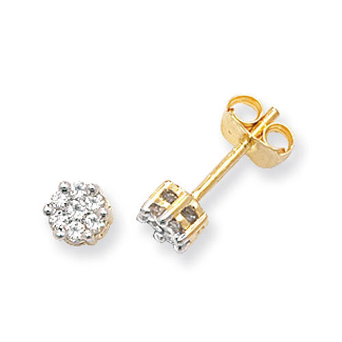 Diamond Earring in 9K Gold