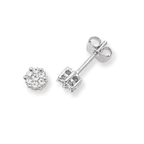 Diamond Earring in 9K White Gold