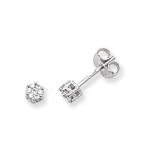 Diamond Earring in 9K White Gold