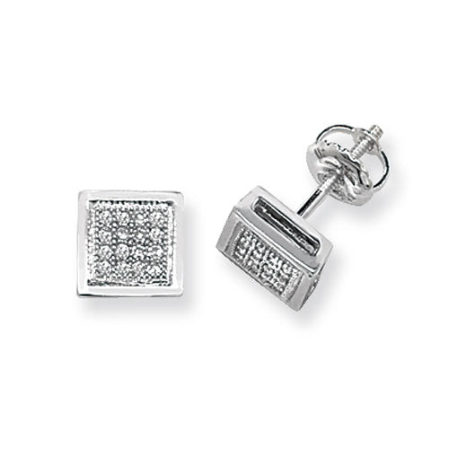 Diamond Earring in 9K White Gold