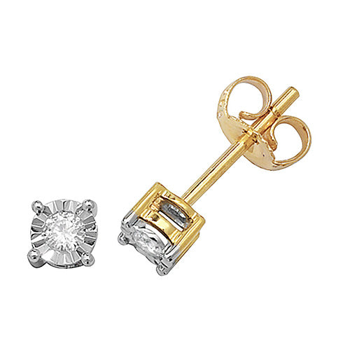 Diamond Earring in 9K Gold