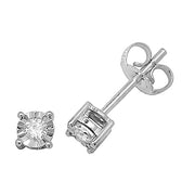 Diamond Earring in 9K White Gold