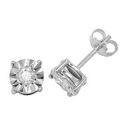 Diamond Earring in 9K White Gold