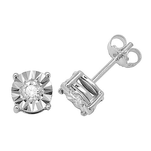 Diamond Earring in 9K White Gold