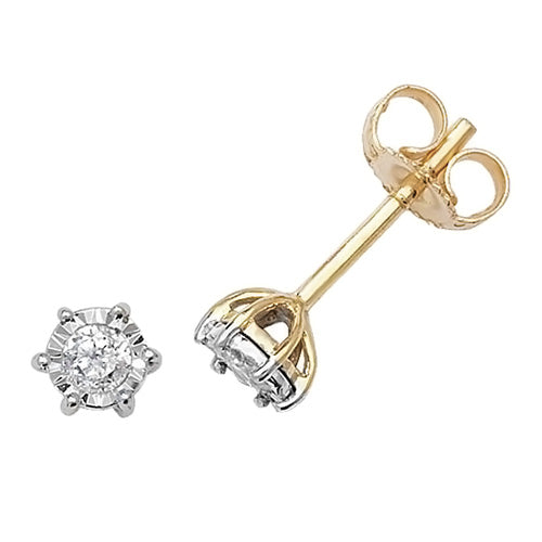 Diamond Earring in 9K Gold