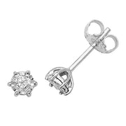 Diamond Earring in 9K White Gold