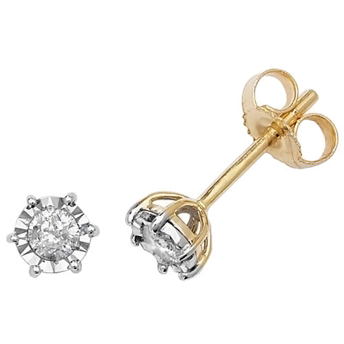 Diamond Earring in 9K Gold