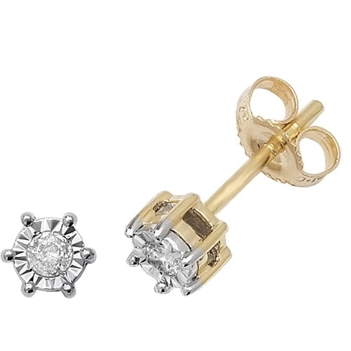 Diamond Earring in 9K Gold