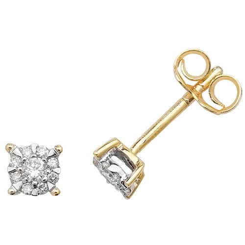 Diamond Earring in 9K Gold