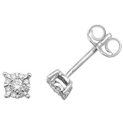 Diamond Earring in 9K White Gold