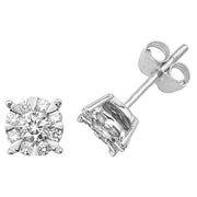 Diamond Earring in 9K White Gold