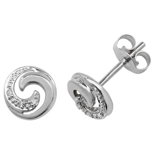 Diamond Earring in 9K White Gold