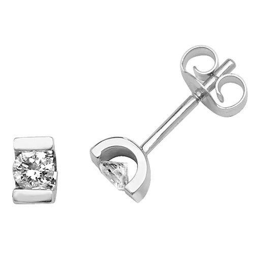 Diamond Earring in 9K White Gold