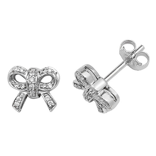 Diamond Earring in 9K White Gold