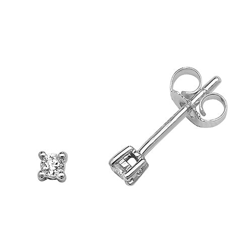 Diamond Earring in 9K White Gold