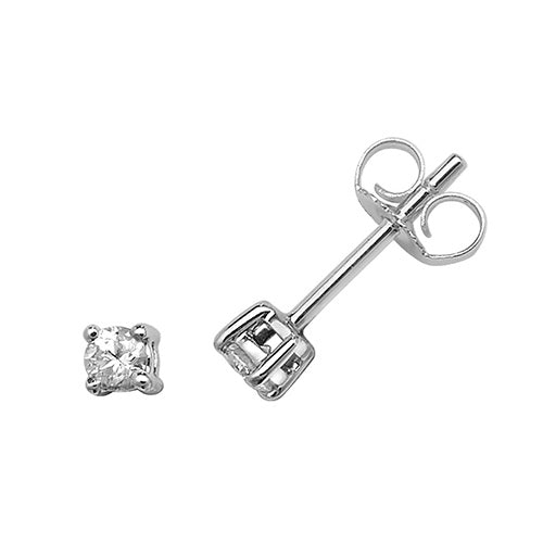 Diamond Earring in 9K White Gold