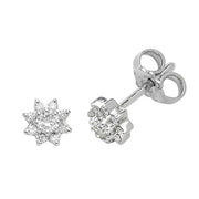 Diamond Earring in 9K White Gold