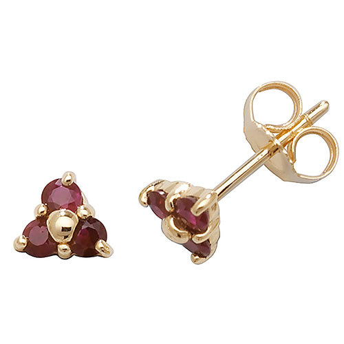 Ruby Earring in 9K Gold
