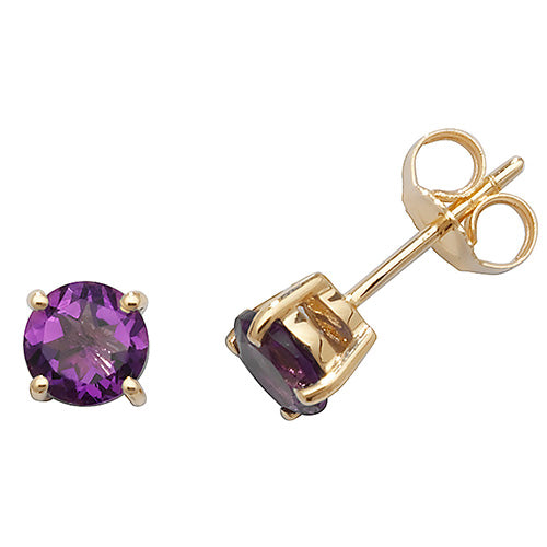 Amethyst Earring in 9K Gold
