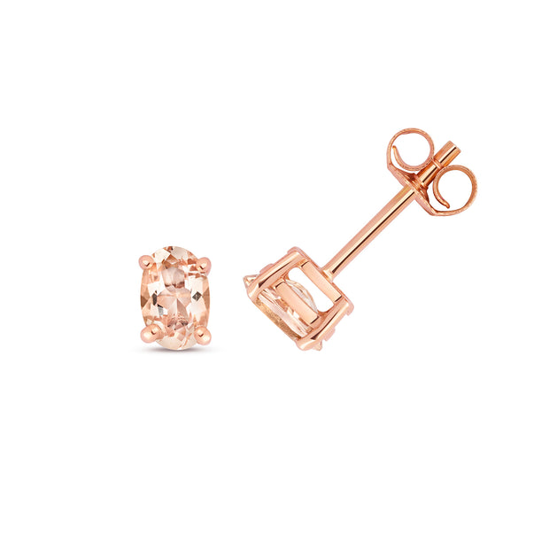 Morganite Earring in 9K Rose Gold
