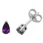 Amethyst Earring in 9K White Gold