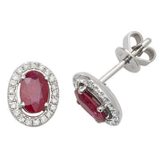Ruby and Diamond Earring in 9K White Gold