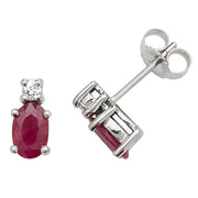 Ruby and Diamond Earring in 9K White Gold