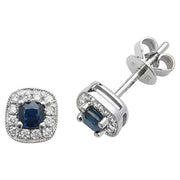 Sapphire and Diamond Earring in 9K White Gold