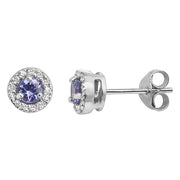 Tanzanite and Diamond Earring in 9K White Gold