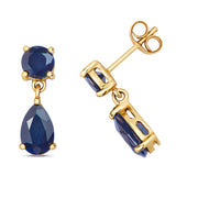 Sapphire Drop Earrings Round / Pear