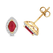 Ruby Studs in 9K Gold