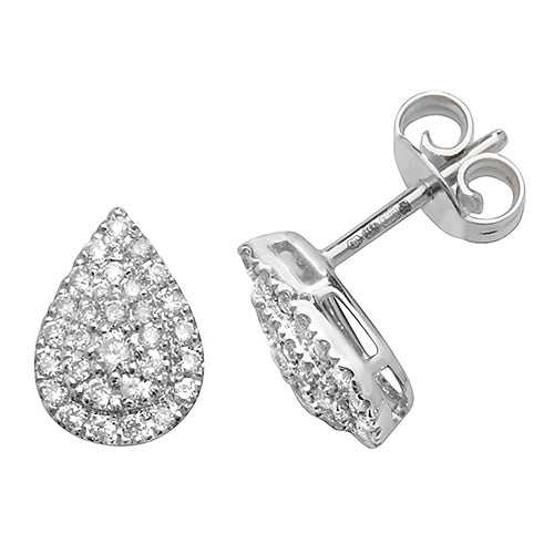 Diamond Earring in 9K White Gold