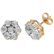 Diamond Earring in 9K Gold