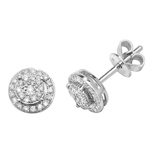 Diamond Earring in 9K White Gold