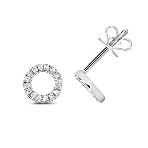 Diamond Earring in 9K White Gold