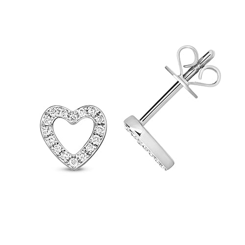 Diamond Earring in 9K White Gold