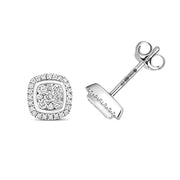 Diamond Earring in 9K White Gold