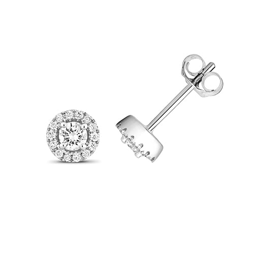 Diamond Earring in 9K White Gold