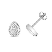 Diamond Earring in 9K White Gold