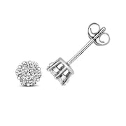 Diamond Earring in 9K White Gold