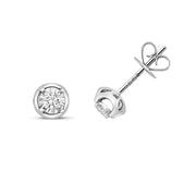 Diamond Earring in 9K White Gold