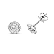 Diamond Earring in 9K White Gold