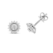 Diamond Earring in 9K White Gold