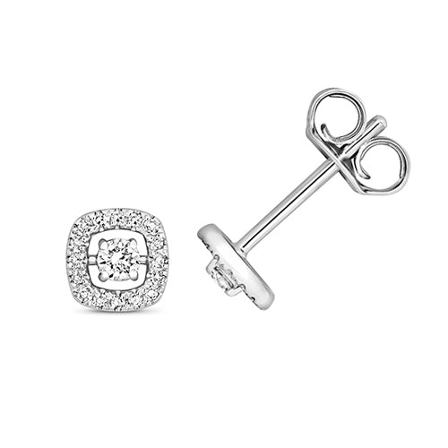 Diamond Earring in 9K White Gold