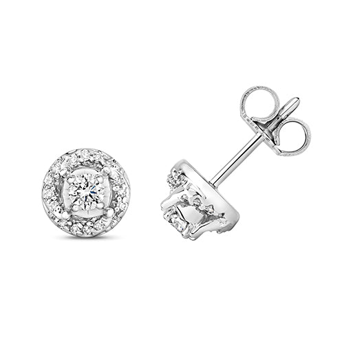 Diamond Earring in 9K White Gold