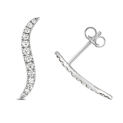 Diamond Earring in 9K White Gold