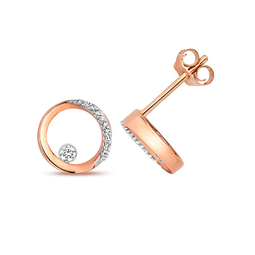 Diamond Earring in 9K Rose Gold