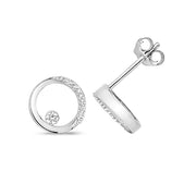 Diamond Earring in 9K White Gold