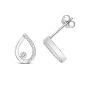 Diamond Earring in 9K White Gold