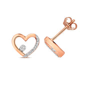 Diamond Earring in 9K Rose Gold